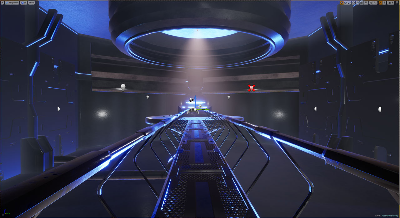 Industrial scene from 3D animation in VR development